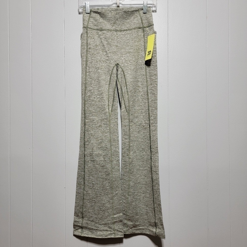 All In Motion Womens High Rise Flare Leggings Space Dye Green XS NWT